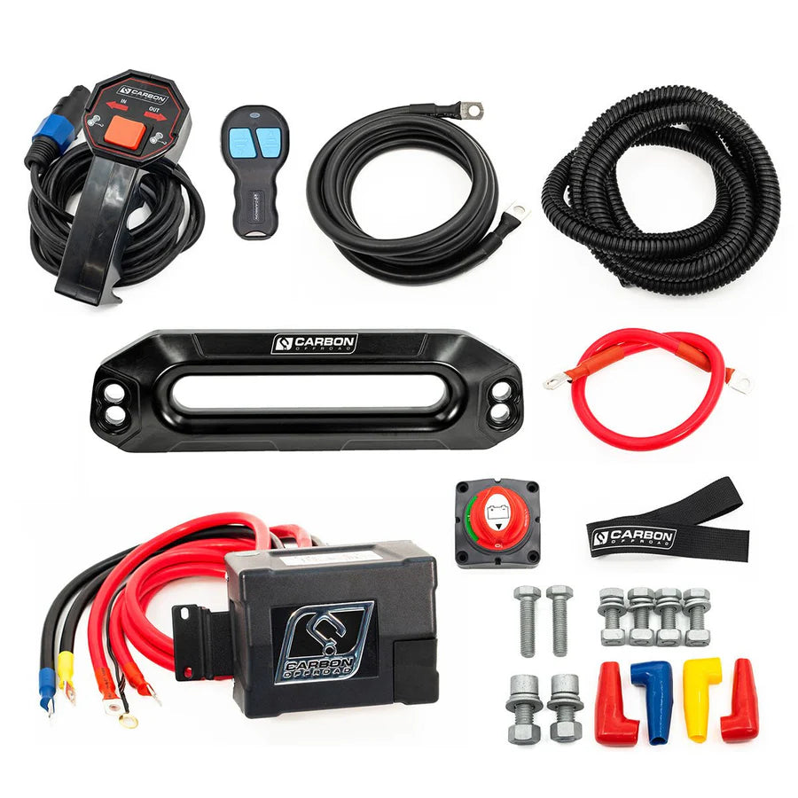 Carbon 12K - 12000lb Winch V3X with MegaPro Hook