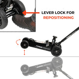 Titan floor jack with lever lock feature on a white background